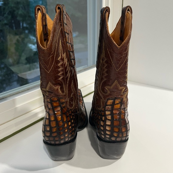 Old Gringo Aladin Brown and Tan Cowboy Boots 7 fits 6.5 - Picture 5 of 12